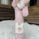 叁毒原创 草莓棉花糖日系软妹宽松直筒秋冬可爱休闲长裤保暖棉裤