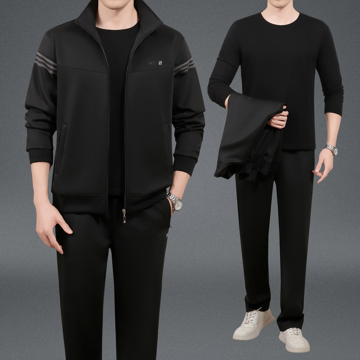 春秋男士三件套运动服套装