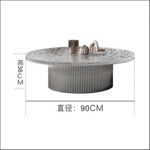 水晶捷克亚克力圆形椭圆茶几客厅家用轻奢现代简约大理石边几组合