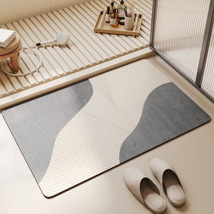 2025新款矽藻泥吸水凉垫软垫厕所化妆室门口防滑简约浴室吸水地垫