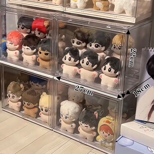 40cm棉花娃娃收纳盒透明防尘亚克力展示柜玩偶公仔展示盒玩具柜