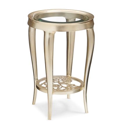 美式实木轻奢简约网红客厅不锈钢镂空茶几现代玫瑰花钢化玻璃茶几