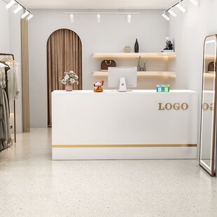 吧台置物架储物超市收银台柜台小型服装店便利店商用前台桌接待台