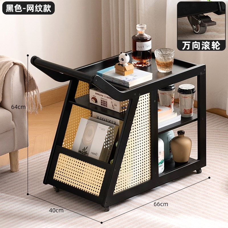 可移动边几小桌子沙发侧边柜茶几床头桌推车茶台巴士实木餐车客厅