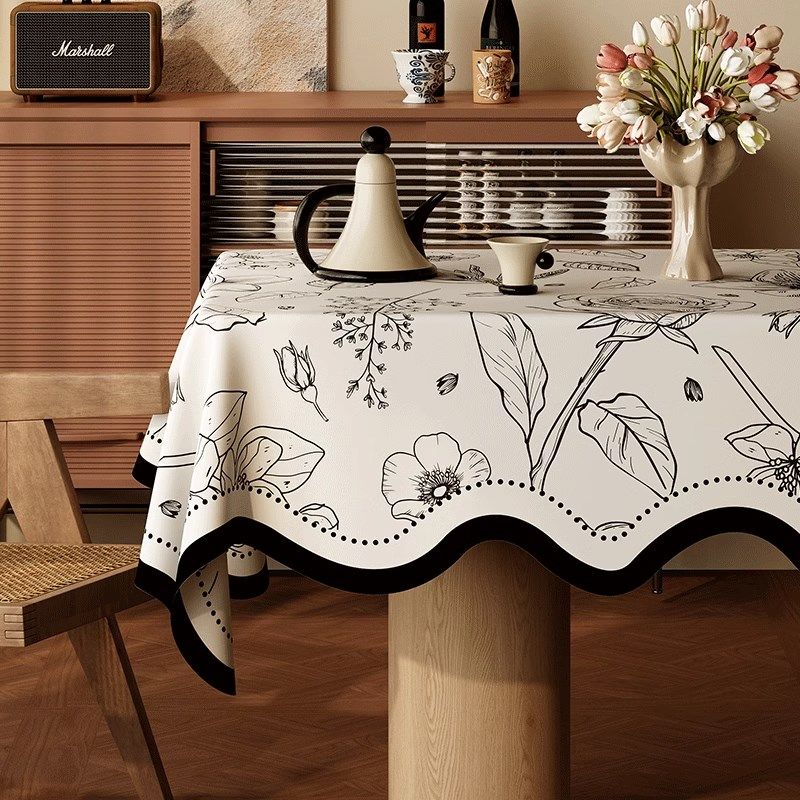 轻奢氛围感法式复古餐桌垫2025新款免洗防水防油防烫桌布茶几桌布,居家布艺,桌布,淘宝优惠券,粉丝福利购,淘宝优惠卷