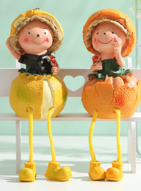 家居创意装饰品客厅小摆件吊脚娃娃可爱卧室个性摆设电视柜酒柜