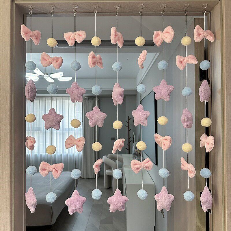 少女心卧室门帘隔断帘儿童房装饰挂帘配饰可爱房门装饰挂件免打孔