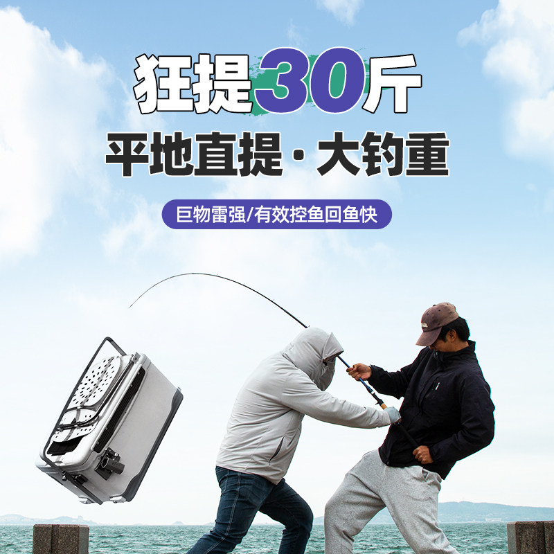 湛路全fuji雷强竿黑鱼竿超硬XH中雷2.28米轻雷打黑专用路亚竿