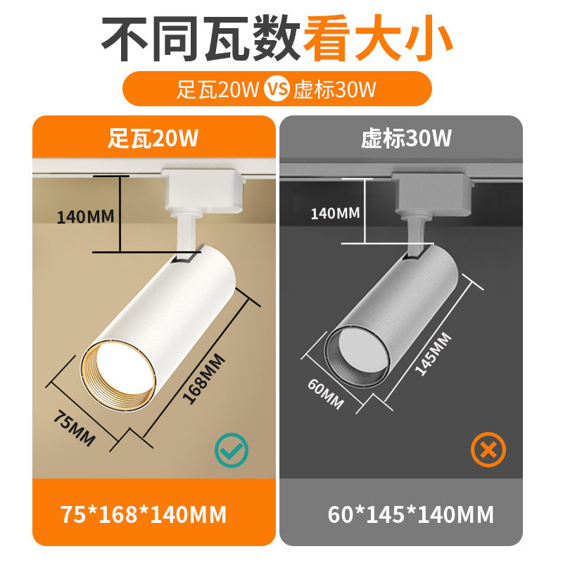 轨道灯led射灯服装店铺cob商用吊顶明装导轨式条家用女装超市天花,家装灯饰光源,轨道灯,淘宝优惠券,粉丝福利购,淘宝优惠卷