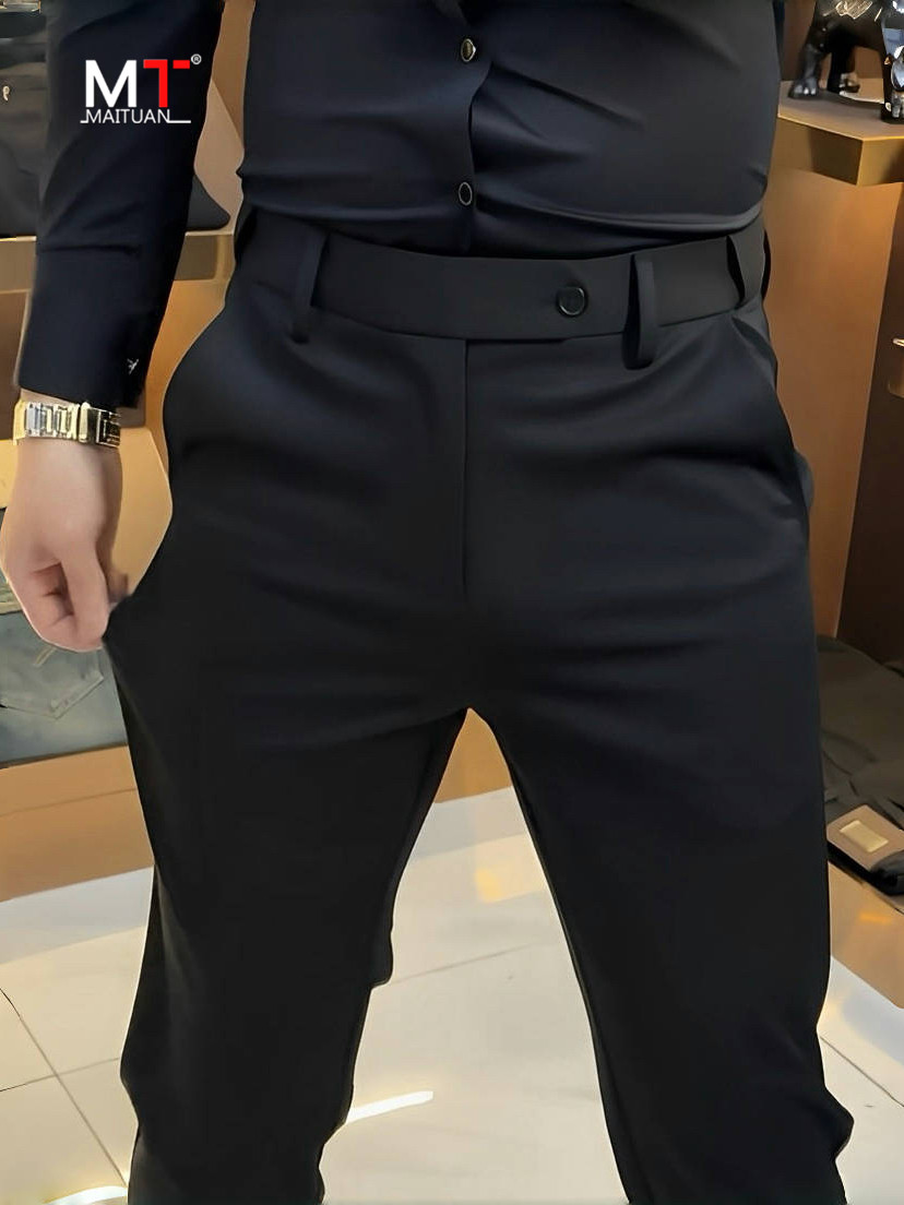 高端男士西裤2025新款春秋冬季男裤高级感商务直筒休闲西装裤男款