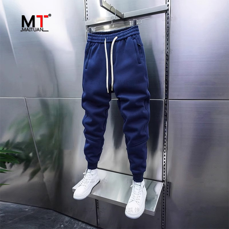 高端运动卫裤男士春秋冬季2024新款潮牌加绒加厚男裤休闲裤子男款