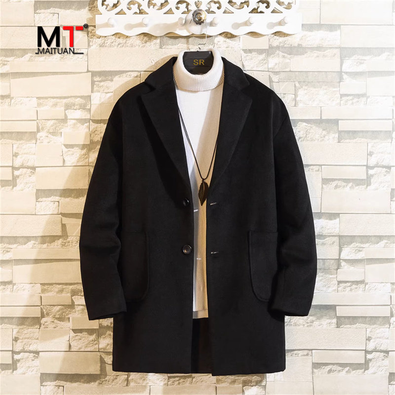 高端毛呢大衣外套男士中长款春秋冬季高级感加绒加厚风衣呢子男款,男装,毛呢大衣,淘宝优惠券,粉丝福利购,淘宝优惠卷