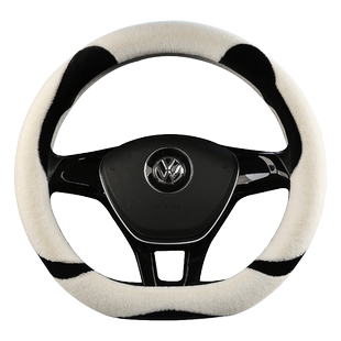 冬季短毛绒车把套d型女神可爱保暖防滑短绒冬天汽车方向盘套女款