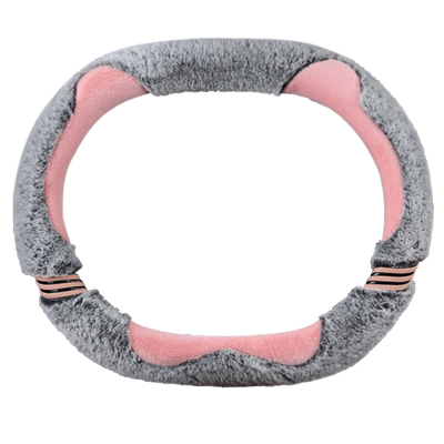 冬季保暖毛绒方向盘套卡通时尚