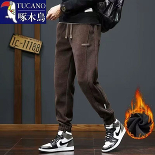 外穿束脚裤 啄木鸟2025秋冬季 潮流百搭加大码 男士 保暖灯芯绒休闲裤