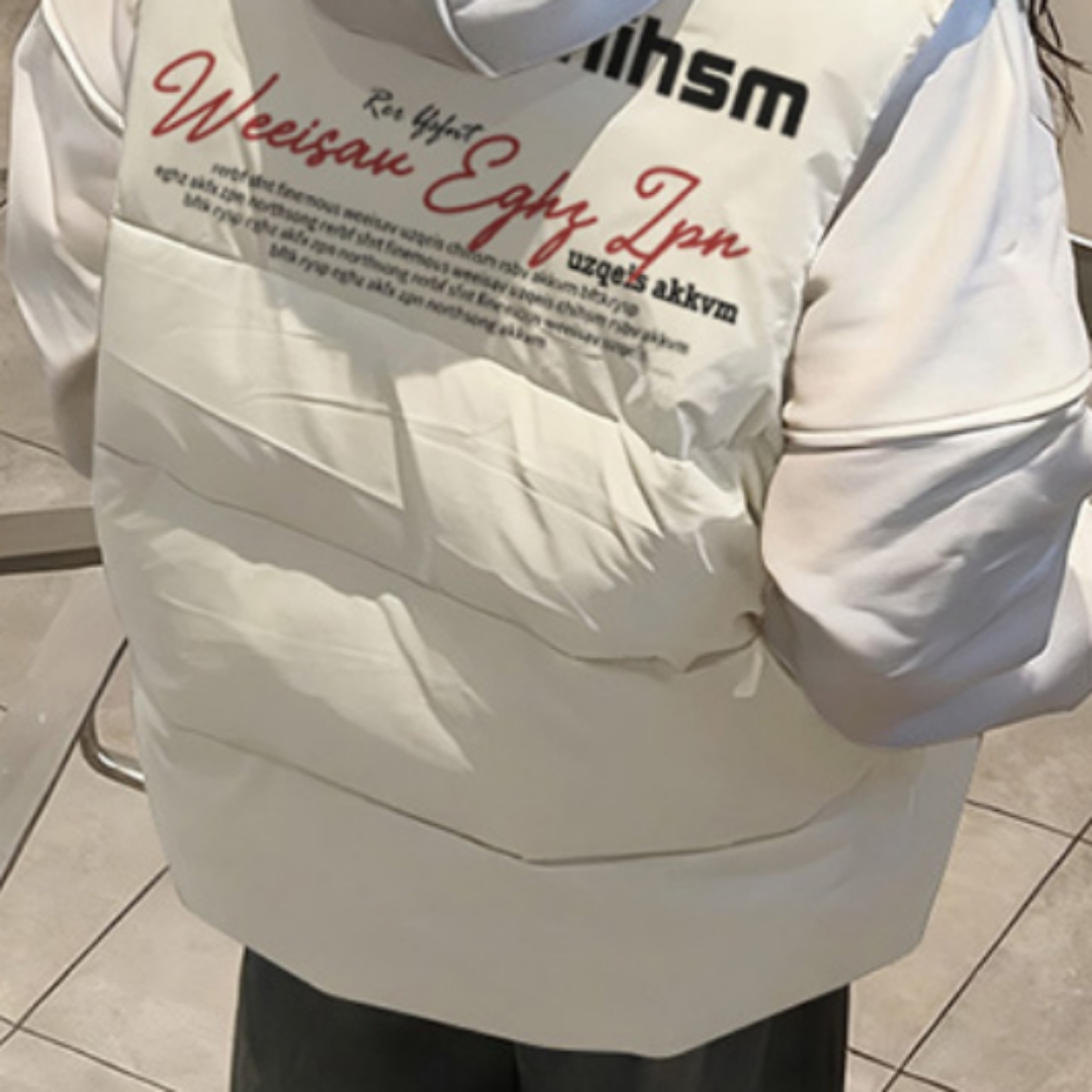 高品质手塞棉加厚冬季马甲带门禁棉服印花棉衣面包服女