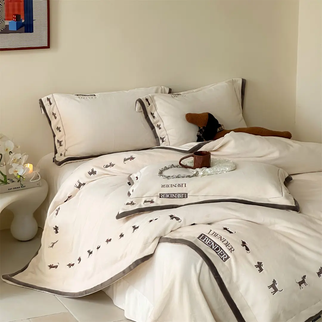 现代轻奢高级感牛奶绒四件套冬季双面绒被套加厚保暖床单床上用品,床上用品,床品套件/四件套/多件套,淘宝优惠券,粉丝福利购,淘宝优惠卷