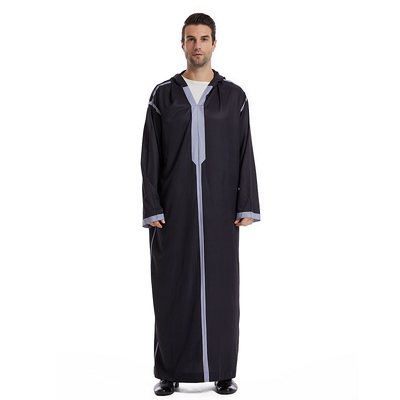 Muslim Arab clothes men's hoodie long robe casual shirt