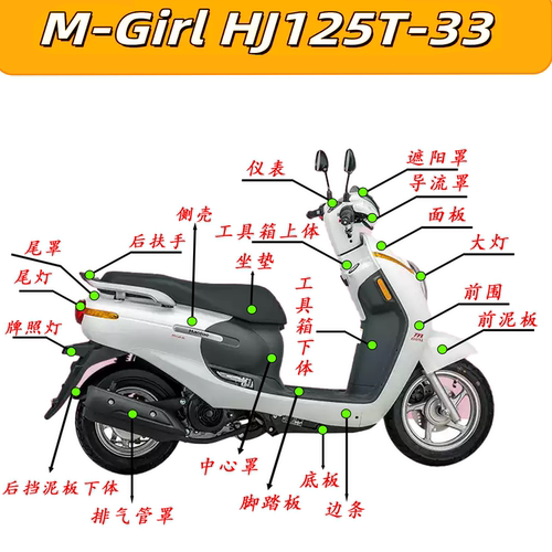 铃木M-GirlHJ125T-33原厂外壳