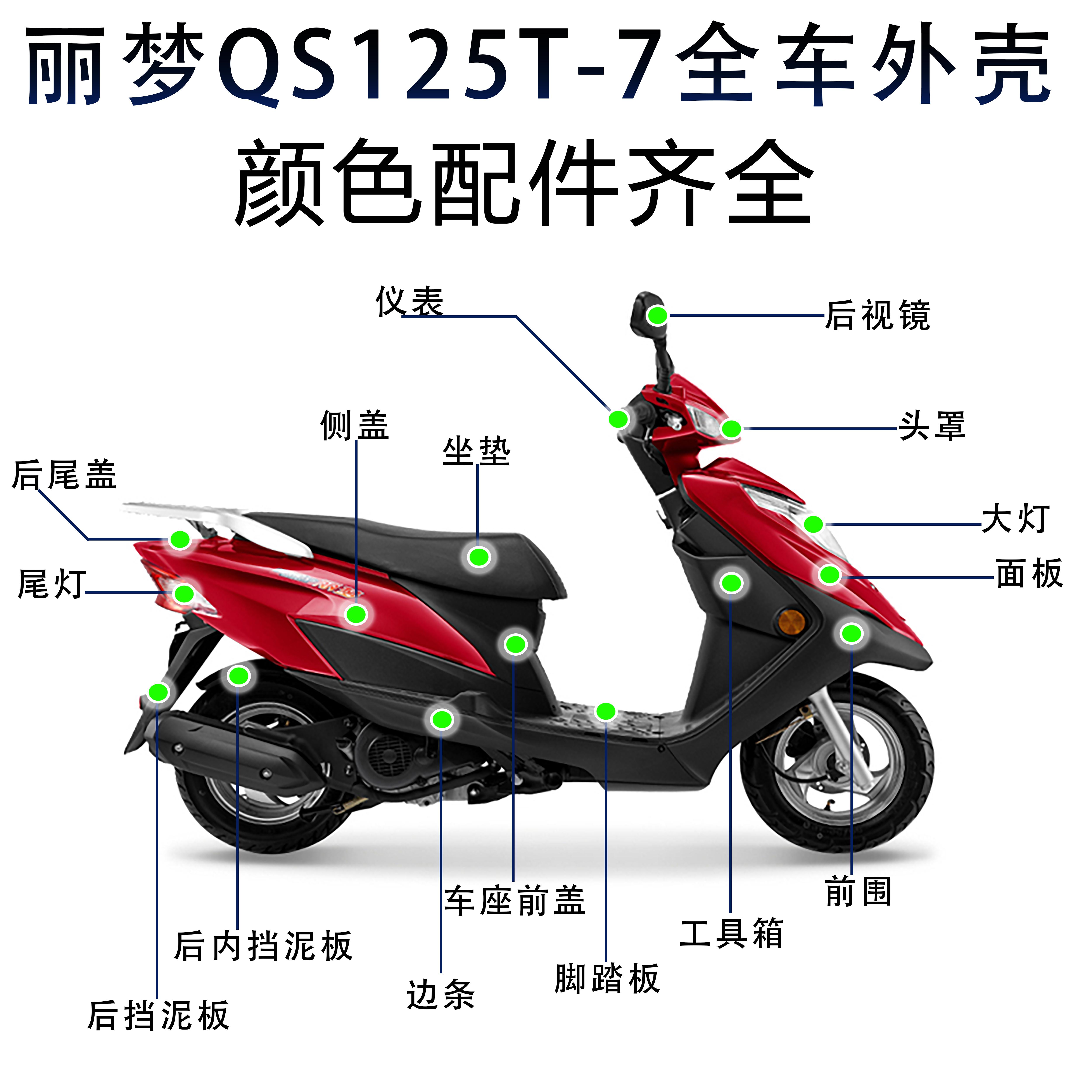qs125t铃木前面板头罩侧板仪表罩