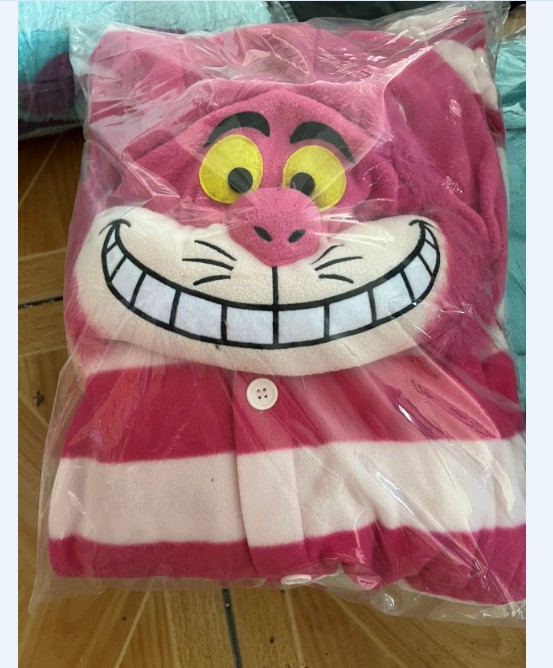 男女摇粒绒卡通连体睡衣柴郡猫