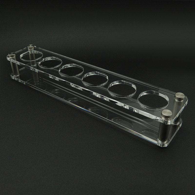 亚克力透明多格展示架白酒子弹杯架一口杯洋酒标收纳架杯架酒吧杯