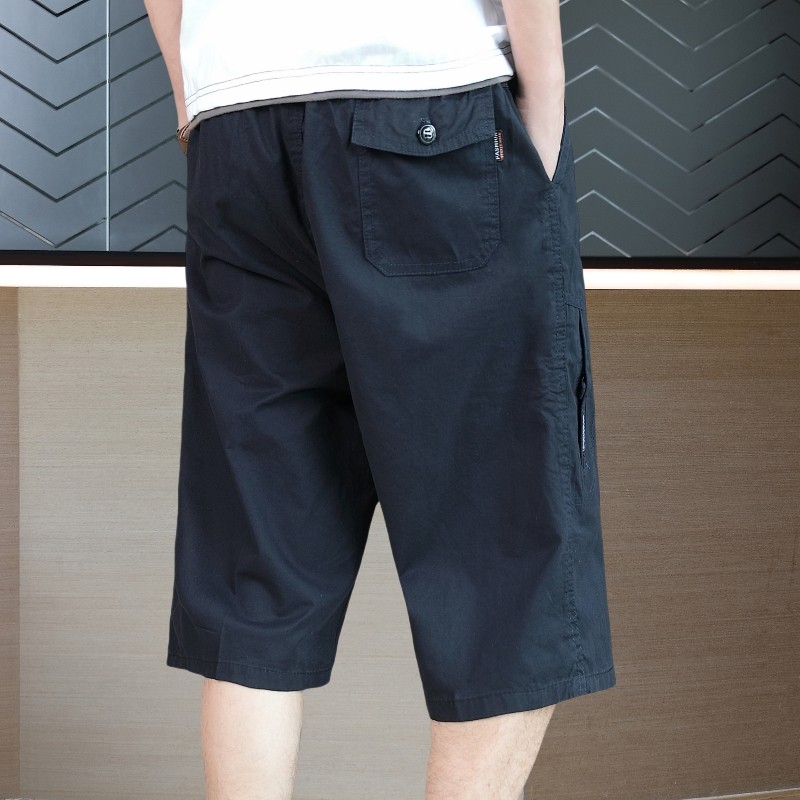 夏季纯棉六分中裤男士中年爸爸薄款工装大码休闲外穿过膝七分,男装,短裤,淘宝优惠券,粉丝福利购,淘宝优惠卷