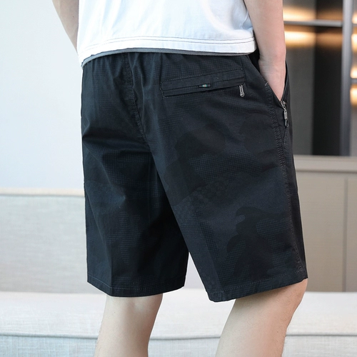 Мужские камуфляжные пляжные хлопковые тонкие трендовые штаны, летние шорты для отдыха, свободный крой