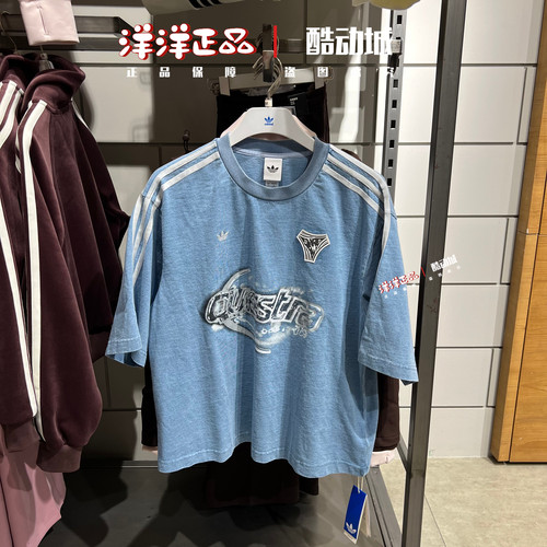 阿迪达斯女圆领纯棉透气短袖T恤