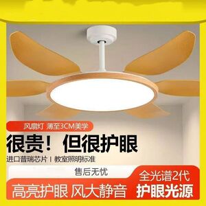 超亮风扇灯吊扇灯家用一体吊灯2025年新款客厅餐厅卧室大尺寸木叶