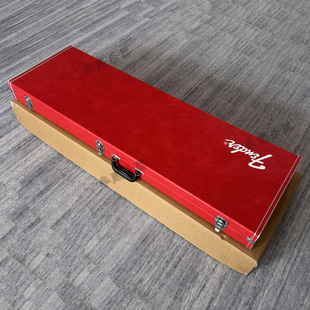 芬达Fender四弦五弦电贝斯琴盒 高档经典红色PJ贝司bass带锁琴箱