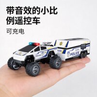 HG恒冠迷你遥控警车合金带避震可充电声光儿童玩具车