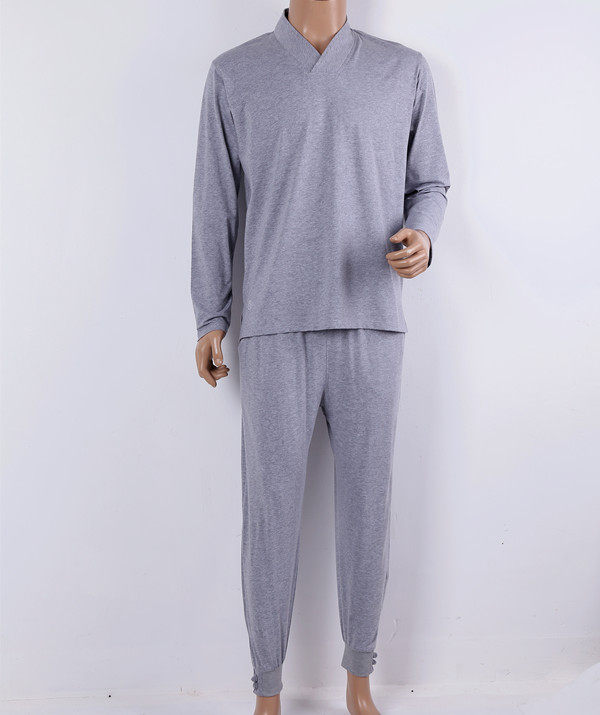秋冬v领僧服长袖t恤禅服