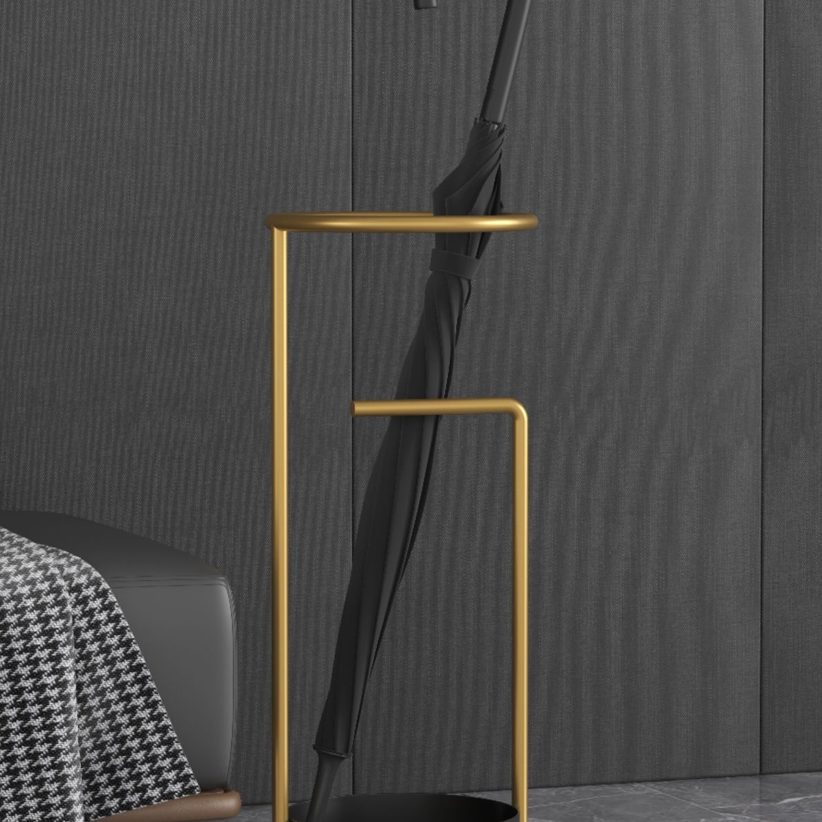 雨伞架家用收纳置物北欧铁艺装伞沥水桶放伞架子小型酒店大堂商用