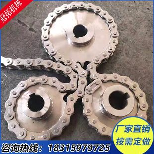 304不锈钢传动链轮定制3分4分5分单双排齿轮双节距输送机机械齿轮
