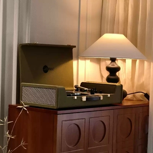 美国进口Arkrocket奋进号黑胶唱片机复古橄榄绿布纹便携唱机音响