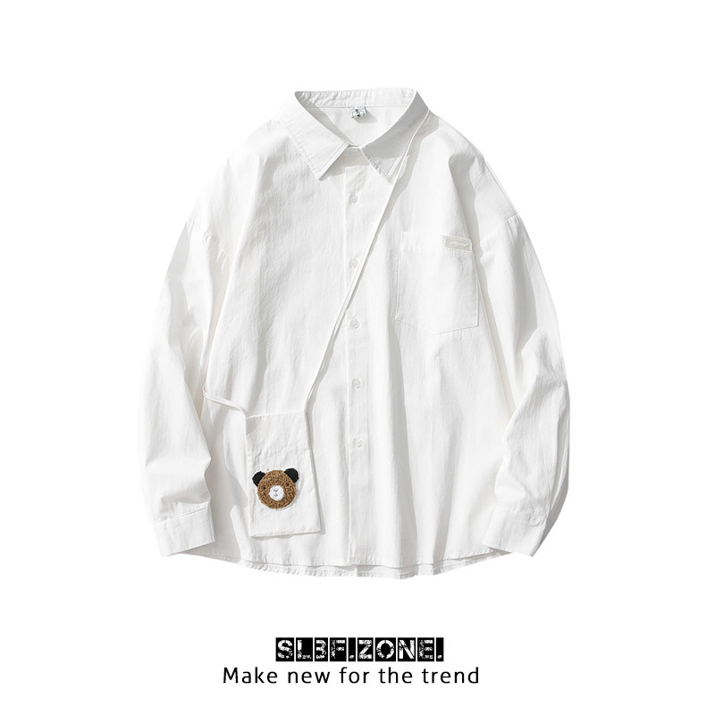 SLBF送背包小熊长袖衬衫男女宽松百搭2020年春秋新款韩版bf风衬衣|msdalam kategori Butik wanita / wanita, shirt - dari Buy2taobao.com untuk memberikan perkhidmatan ejen Taobao profesional membeli