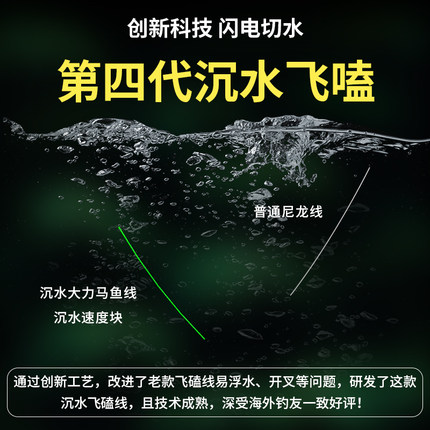 飞磕鱼线主线绑好成品线组大力马套装全套4.5/5.4米沉水飞嗑钱组