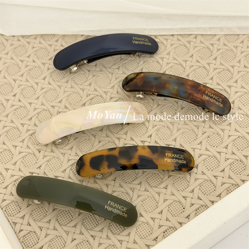 韩版简约醋酸金标可爱小法棍一字夹温柔气质百搭弹簧夹发夹碎发卡