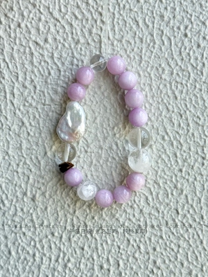 Kisalba【·云间烟紫·】喜金火 紫锂辉白幽灵巴洛克珍珠沉香手串