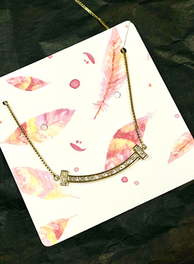 韩国东大门s925银项链微笑款锁骨链女高级感时尚女友闺蜜姐妹