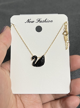 韩国东大门黑天鹅项链锁骨链时尚简约气质百搭925银