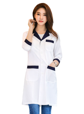 韩版白大褂美容院纹绣师工作服女长袖医生服冬装中袖短袖皮肤管理