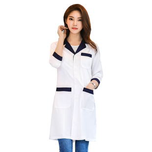 韩版白大褂美容院纹绣师工作服女长袖医生服冬装中袖短袖皮肤管理