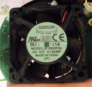 现货EVERFLOW F126025SL 12V 0.12AMP 鱼缸灯散热风扇