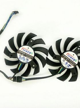 华硕FD7010H12D FD7010H12S 12V 0.35A显卡双风扇孔距4mm直径75mm