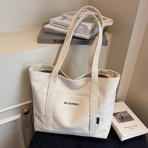 大容量帆布包女学生通勤单肩包