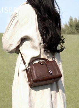 KAISER凯撒植鞣牛皮秋冬包包女款相机包女士单肩包斜挎包真皮女包