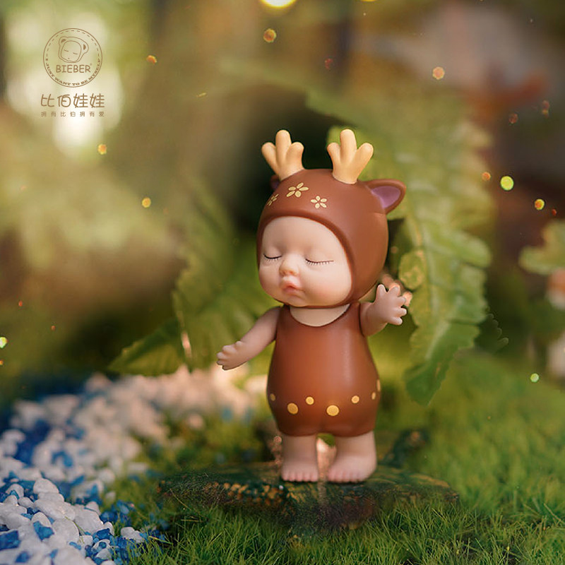 比伯娃娃公仔盲盒明盒潮玩手办人偶娃娃儿童可爱玩具汽车摆件模型