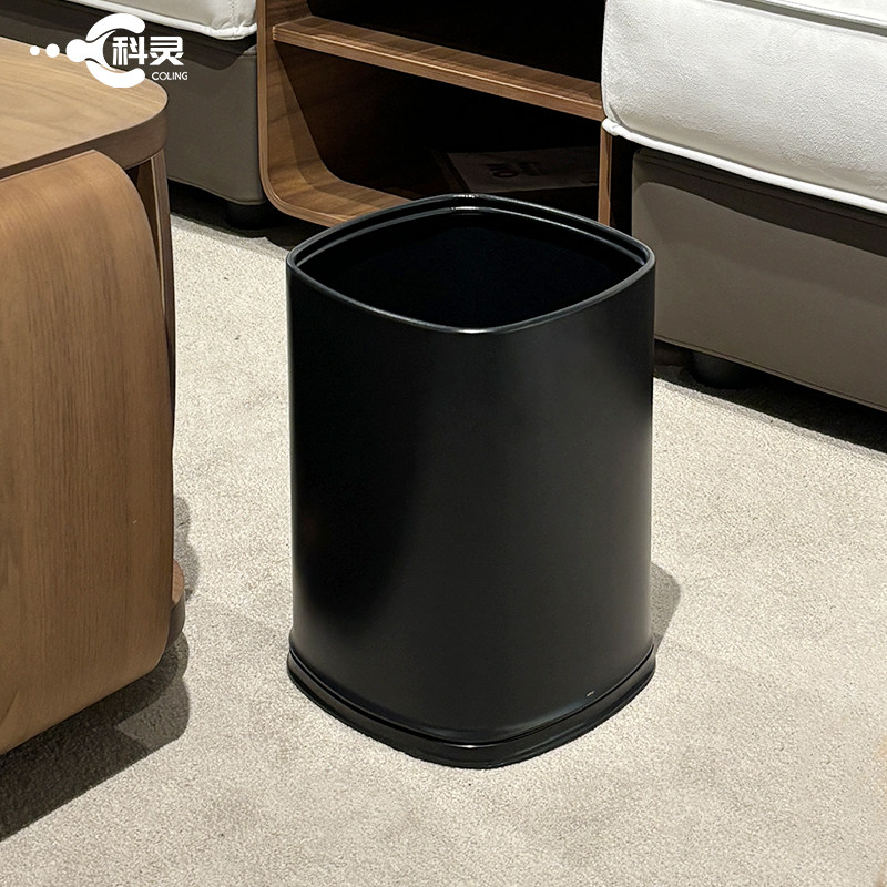 酒店民宿高档垃圾桶双层金属